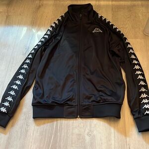 Kappa black tracksuit zip up sweatshirt